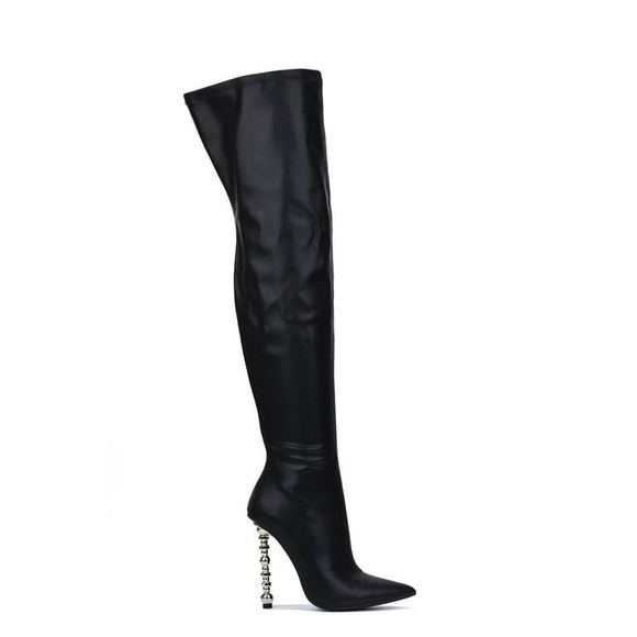 Cape Robbin Shoes - Cape Robbin “Kalel” Over-the-Knee Stiletto Boots – Size 9, Black